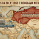 Mapa com a localização da União Soviética e da Iugoslávia